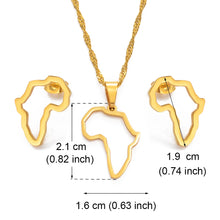 Load image into Gallery viewer, African Outline Map Necklaces + Earring Sets
